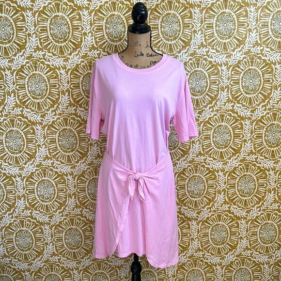 NWT XiRENA Emme Short Sleeve Tie Waist Mini T-Shirt Dress in Primrose size M - Picture 7 of 14
